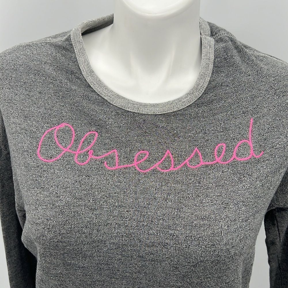 Sundry size 1 gray and pink Obsessed long sleeve split back sweatshirt